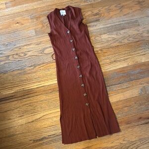 Rust rib, knit Sleeveless Dress
